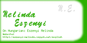 melinda eszenyi business card